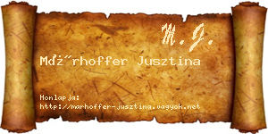 Márhoffer Jusztina névjegykártya